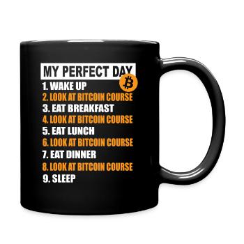 My Perfect Day Bitcoin - crypto-monnaie plan journalier - Mug uni - noir - Droite