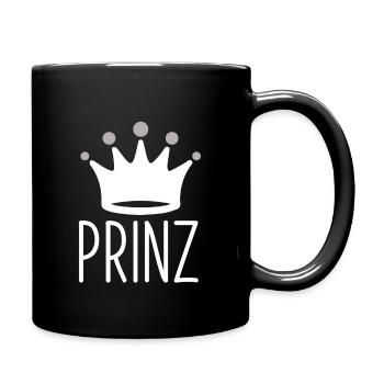 prinz ,baby, junge, schrift,krone,weiss - Tasse einfarbig - Schwarz - Rechts