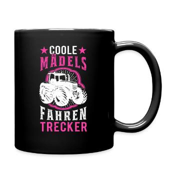 Coole Mädels fahren Trecker Traktor Mädchen - Tasse einfarbig - Schwarz - Rechts