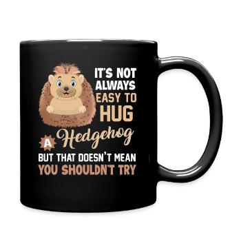 C’est pas facile Un Hérisson Pour embrasser - Mug uni - noir - Droite