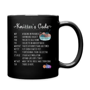 Couture Main Laine Fil Crochet Tricot - Mug uni - noir - Droite
