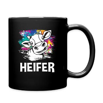 Kühe - Tasse einfarbig - Schwarz - Rechts