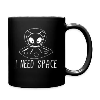 Alien I Need Space Aliens UFO Gift - Full Colour Mug - black - Right