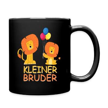 Kleiner Bruder - Löwenkopf Löwen Brüder - Tasse einfarbig - Schwarz - Rechts