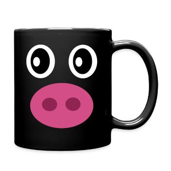 Porc rose - Mug uni - noir - Droite