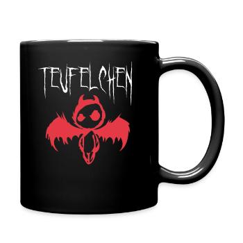 Teufelchen Böse Frech Teufelsweib Teufelskerl - Tasse einfarbig - Schwarz - Rechts