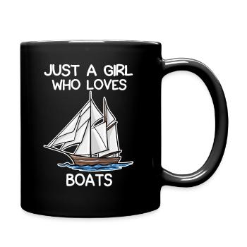 Just A Girl Who Loves Boats - Full Colour Mug - black - Right