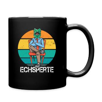 Echsperte Lustiges Grünes Chamäleon Reptilien - Tasse einfarbig - Schwarz - Rechts