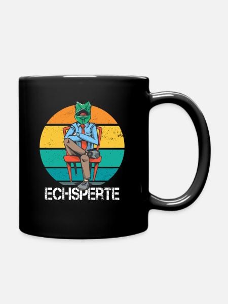 Echsperte Lustiges Grünes Chamäleon Reptilien - Tasse einfarbig - Schwarz