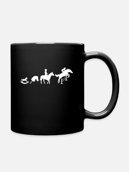 Evolution Springreiter Reiten - Tasse einfarbig - Schwarz