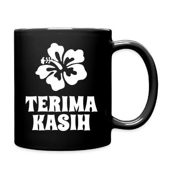 Terima Kasih - Dankeschön Indonesisch Bali Urlaub - Tasse einfarbig - Schwarz - Rechts