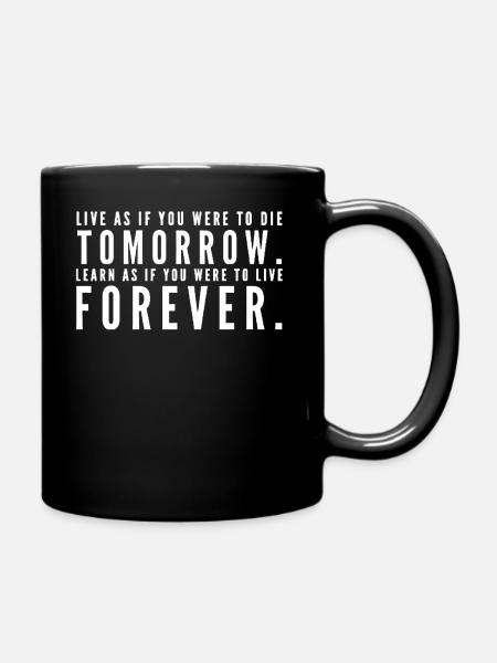 Mahatma Ghandi - Live / Learn - Full Colour Mug - black