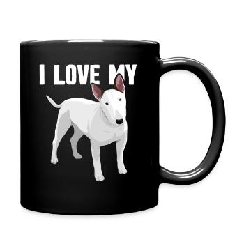 Bullterrier Bull Terrier Hunderasse Hunde Geschenk - Tasse einfarbig - Schwarz - Rechts