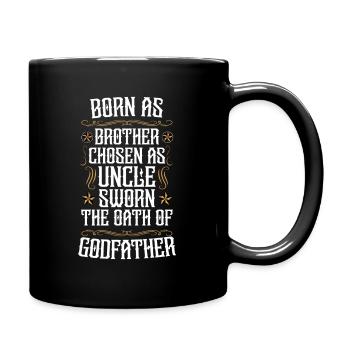 Brother born uncle chosen godfather oath - Full Colour Mug - black - Right