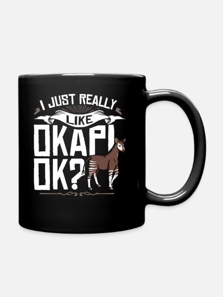 Okapi Waldgiraffe Giraffe Afrikanisches Zebra - Tasse einfarbig - Schwarz