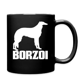 Borzoi Barzoi Greyhound Race de chien - Mug uni - noir - Droite