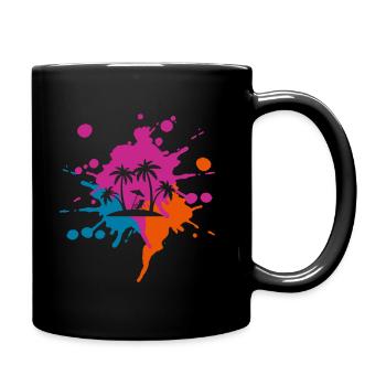 Vacances Taches colorées - Mug uni - noir - Droite