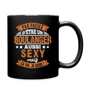 Métier boulanger cadeau humour artisan boulangerie - Mug uni - noir - Droite