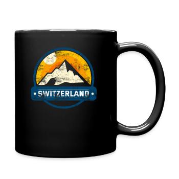 Schweizer Berge Alpen Schweiz - Tasse einfarbig - Schwarz - Rechts