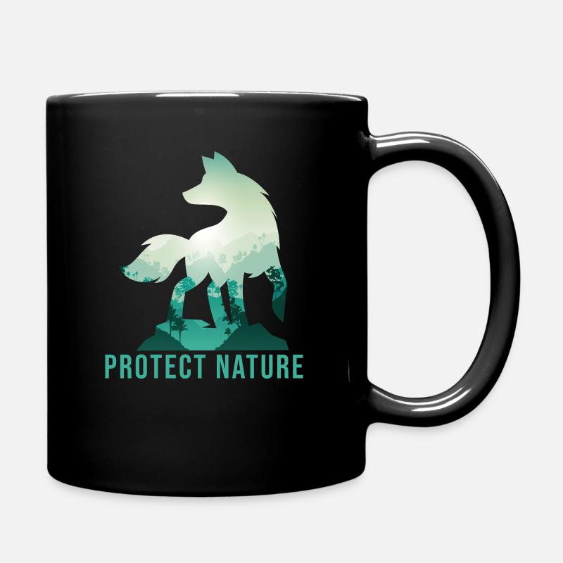Fuchs Natur Umweltschützer - Tasse einfarbig - Schwarz