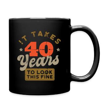 40th Birthday Retro 40 Years Old - Full Colour Mug - black - Right