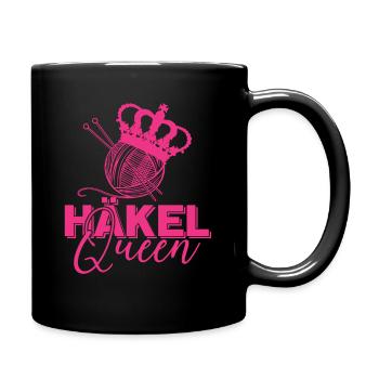 Häkel Queen Garn Stricknadel Handarbeit - Tasse einfarbig - Schwarz - Rechts