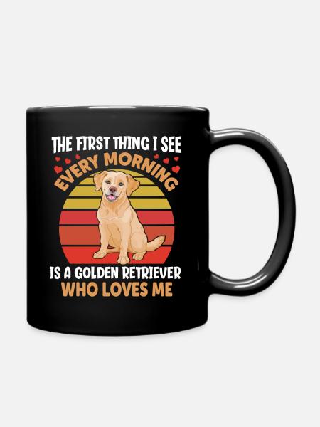 Golden Retriever - Full Colour Mug - black