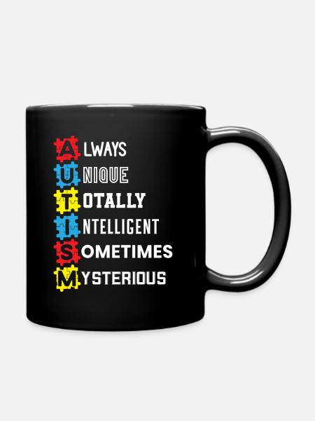 Autism Awareness ASD Autism Spectrum Disorder - Full Colour Mug - black
