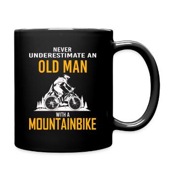 never underestimate, funny saying - Full Colour Mug - black - Right