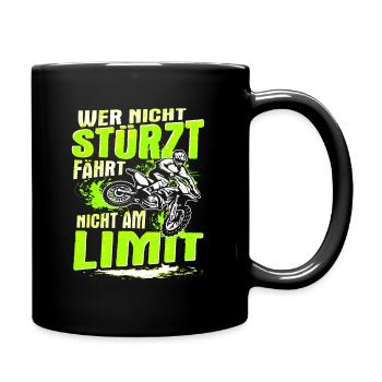 Dirt Bike Motocross Motorrad Biker Spruch Geschenk - Tasse einfarbig - Schwarz - Rechts