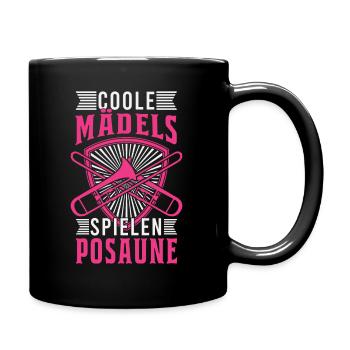 Coole Mädels spielen Posaune Mädchen Posaunistin - Tasse einfarbig - Schwarz - Rechts