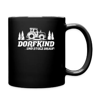 Landwirt Dorfkind & Stolz drauf Dorfkinder Spruch - Tasse einfarbig - Schwarz - Rechts