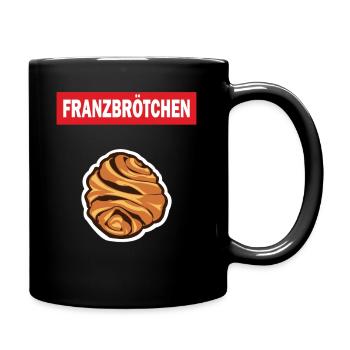 Franzbrötchen Hamburg Souvenir Bäcker Geschenkidee - Tasse einfarbig - Schwarz - Rechts