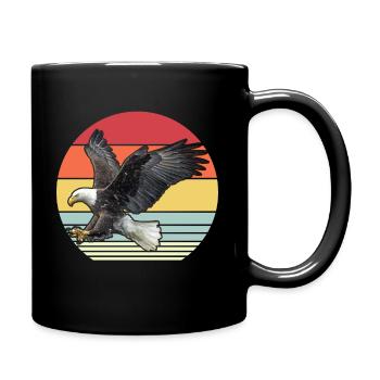 Eagle Retro Bird science Predators - Full Colour Mug - black - Right