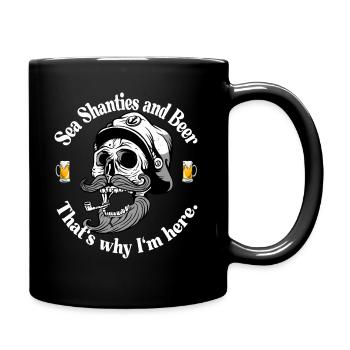 Sea Shanties und Bier Matrosen Piraten Meme Shirt - Tasse einfarbig - Schwarz - Rechts