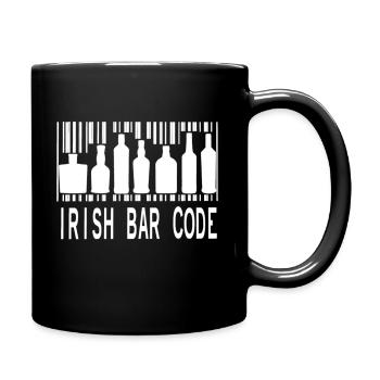 Funny St. Patrick's Day Irish Beer Lovers Bar Code - Full Colour Mug - black - Right