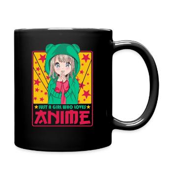 Niedliche Anime Frau -Kawaii Otaku Manga Anime - Tasse einfarbig - Schwarz - Rechts