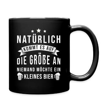 Bier lustiger Spruch - Tasse einfarbig - Schwarz - Rechts