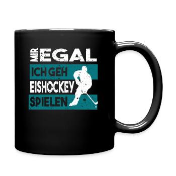 Eishockey Eishockey Sprüche Geschenk - Tasse einfarbig - Schwarz - Rechts