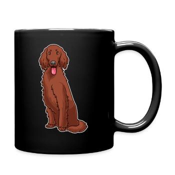 Irish Red Setter Dog Gift - Full Colour Mug - black - Right