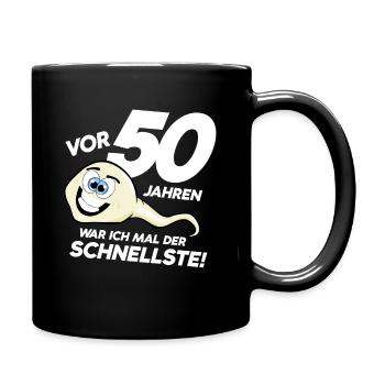 50. Geburtstag - vor 50 Jahren war ich mal - Tasse einfarbig - Schwarz - Rechts