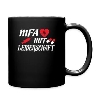 MFA Medizinische Fachangestellte Arzthelferin - Tasse einfarbig - Schwarz - Rechts