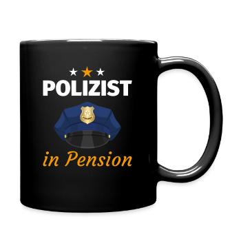 Polizei Polizist Polizeiauto Blaulicht Jungs Mann - Tasse einfarbig - Schwarz - Rechts
