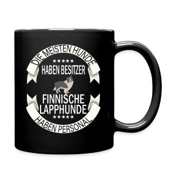 Finnischer Lapphund Lapinkoira Hunde - Tasse einfarbig - Schwarz - Rechts