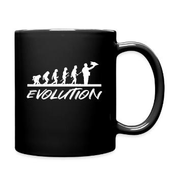 Falknerei Evolution Adler Falke Raubvögel - Tasse einfarbig - Schwarz - Rechts
