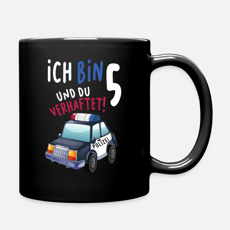 5. Geburtstag Polizei Geschenk 5 Jahre Polizist - Tasse einfarbig - Schwarz