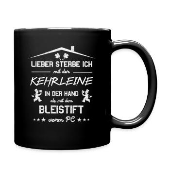 Schornsteinfeger Kaminkehrer Glück Geschenkidee - Tasse einfarbig - Schwarz - Rechts