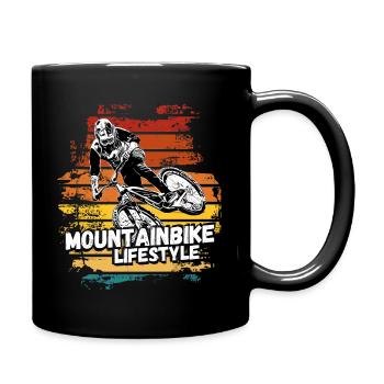 Mountain Biker / MTB Downhill Fahrrad geschenk - Tasse einfarbig - Schwarz - Rechts