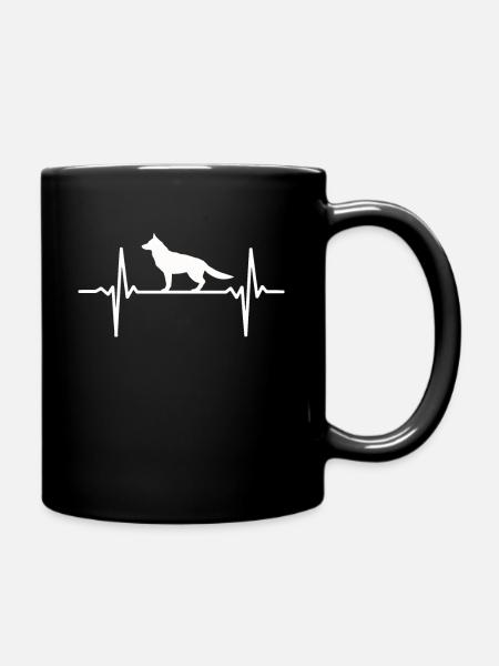 Battements cardiaques Berger allemand - Mug uni - noir