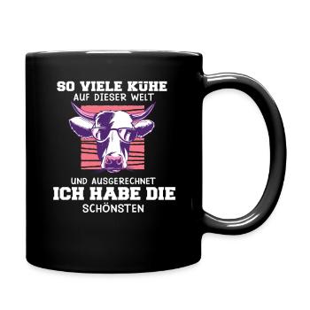 Kuh Kuhbesitzer - So viele Kühe auf dieser Welt - Tasse einfarbig - Schwarz - Rechts